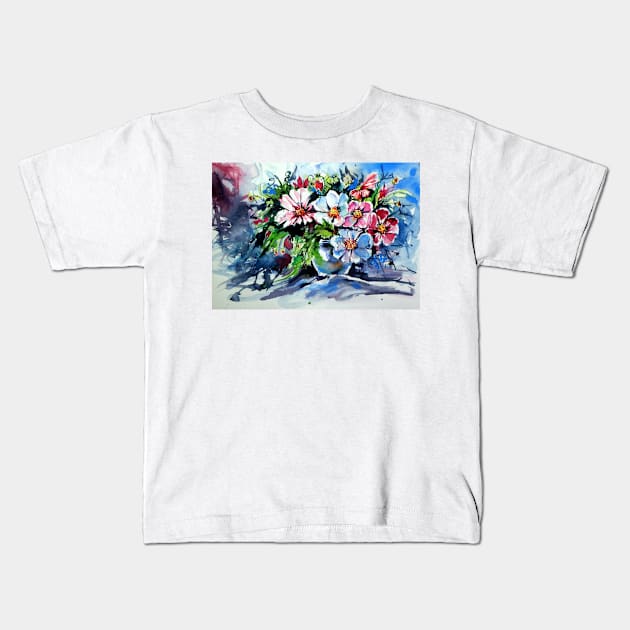 Still life with wildflowers Kids T-Shirt by kovacsannabrigi